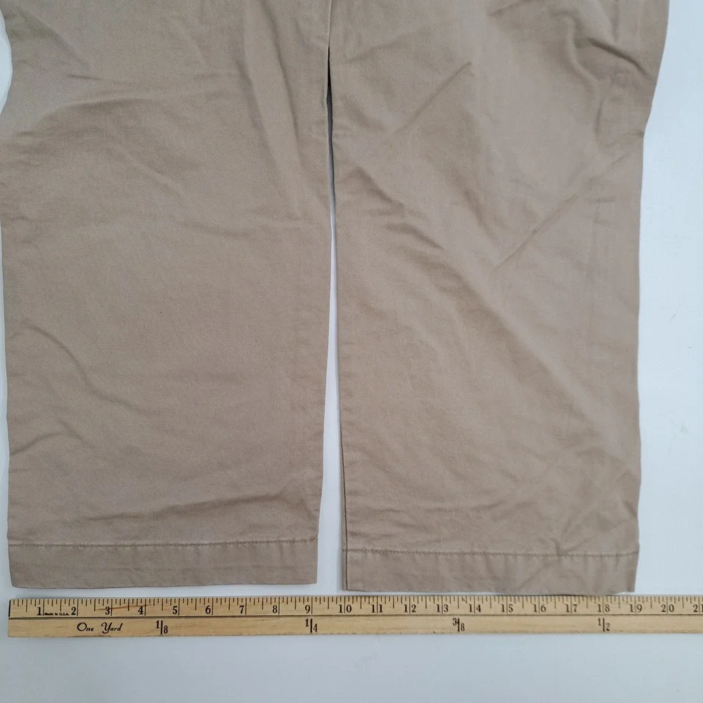 St. John's Bay Authentic Chino Pants Mens 38x32 Cotton Tan Solid Straight Fit